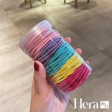 【Hera 赫拉】簡約純色高彈力髮圈/皮筋罐裝組 H112082204