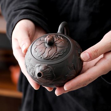 紫陶手工跳刀大號陶瓷茶壺功夫茶道茶具茶壺泡茶家用陶瓷泡茶器