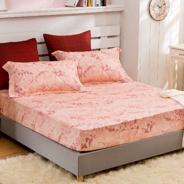 床包組-內含床包+枕套 /純粹好棉100%無異纖精梳純棉 /2428朵莫莉亞(粉)