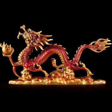 純銅龍擺件工藝品招財風水龍十二生肖龍辦公室老板桌面書桌裝飾品