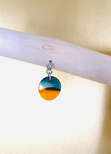 琉璃耳環 單邊1只 窗花 單邊耳環 夾式耳環 教堂玻璃 手作飾品