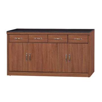 Boden-雷倫5.3尺工業風黑色石面收納餐櫃/碗盤櫃/置物矮櫃(下座)