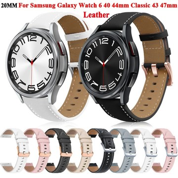 【免運】三星 Galaxy Watch 6 classic 43 47mm 三星Watch 6 5 4 20mm皮革錶帶