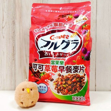 COSTCO代購 好市多 日本 富果樂 可可草莓早餐麥片 1公斤 草莓 草莓乾 葡萄乾 果乾 早餐麥片 膳食纖維 維生素