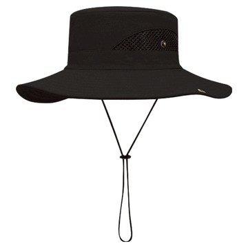 樂居家 戶外防曬 型男透氣登山帽  黑色  F