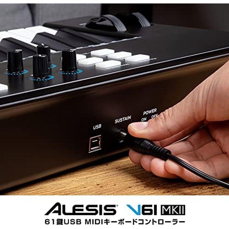 キーボード Alesis USB MIDIキーボードコントローラー 49鍵ベロシティ対応FULL LEVELモード対応の8 つのドラムパッド、アルペジエ