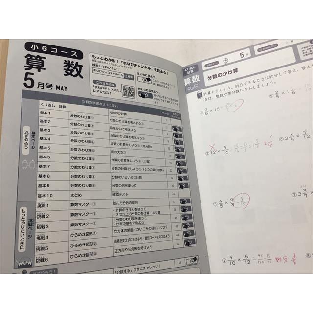 TL33-108 小学館 ワークブック 小6コース 答え合わせブック 算数 国語 5月号 2019 計2冊 10S2B