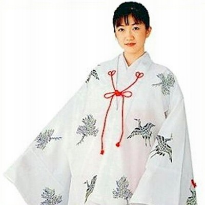 【本物・新品】巫女用千早無地　舞衣 千早(舞衣) 白無地 巫女 神職 装束 : お祭り用品専門のお祭本舗
