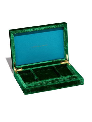 Sophie Bille Brahe - Trésor crushed-velvet jewellery box - women - Silk/Wood/Polyester/Rayon - One Size - Green