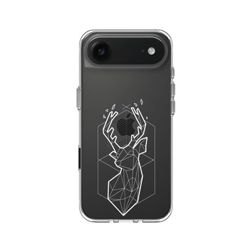 iPhone Air Clear Case（相機按鈕） 透明 - Animal Silhouette / 動物剪影 - 幾何-北歐系列/白鹿