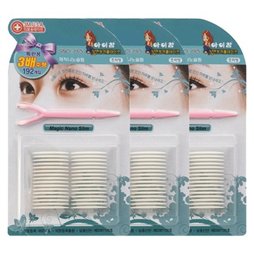 EyeCharm Nano Slim 雙面雙眼皮貼 192片裝  透明色  3組