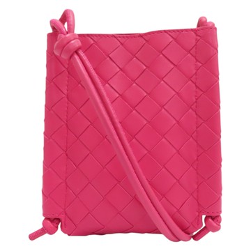 BOTTEGA VENETA BV 寶緹嘉 粉色 編織 皮革 The Knot 肩背包 手機包 【二手名牌BRAND OFF】