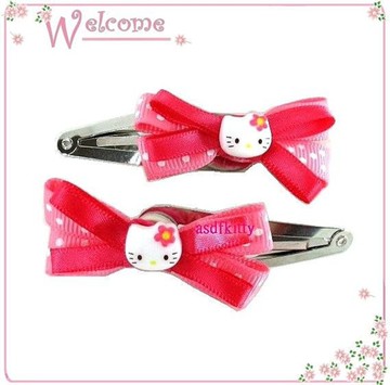 asdfkitty*KITTY粉水玉蝴蝶結髮夾/兒童髮夾-歐美版正版商品