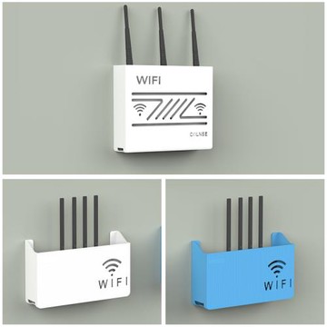 路由器收納盒壁掛式免打孔無線wifi收納器無痕電線整理固定墻上貼