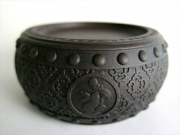 7117 - 【我愛中華筆莊】15cm 生肖鼓硯-兔 石雕硯台／水盂筆洗 ◆肇慶端硯名硯 T1204