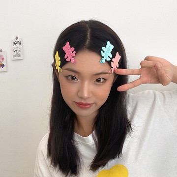 奶油色系小熊發夾日韓少女糖果色化妝夾無痕發卡簡約甜美百搭發飾