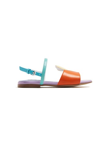 Stella McCartney Kids - Seashell faux-leather sandals - kids - Rubber/Artificial Leather/Artificial Leather - 30 - Orange