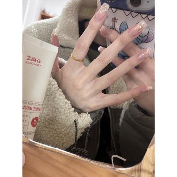 古法超閃24k金百搭魚鱗小圓片戒指細款精美閉口素圈食指環不掉色