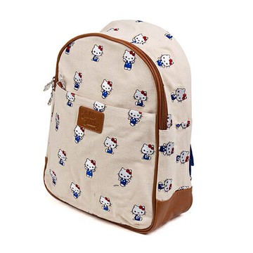 【震撼精品百貨】Hello Kitty 凱蒂貓 HELLO KITTY帆布迷你後背包(經典圖騰) 震撼日式精品百貨