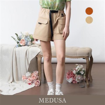 現貨【MEDUSA 曼度莎】俐落挺版大口袋工裝短褲 - 2色（M-XL）｜女休閒短褲 女短褲 寬口顯瘦