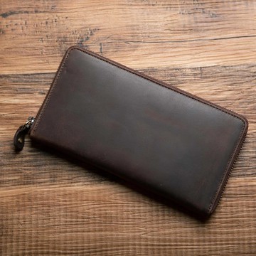 hallelujah長夾 大容量 系統收納 消除擦痕 褐色