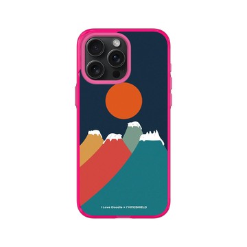 iPhone 15 Pro Max Clear 粉漾桃 - ilovedoodle (Lim Heng Swee) - Cat Landscape - Colorful Mountains 貓咪五彩山