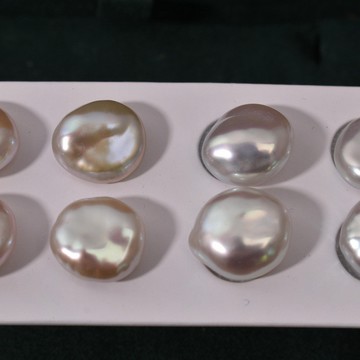 DB----强光炫彩天然淡水珍珠散珠巴洛克再生珠无孔纽扣珠DIY饰品配件