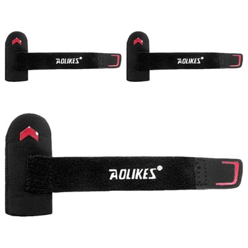 AOLIKES 奧力克斯 綁帶加壓運動護指 黑色 M 男女通用  3個