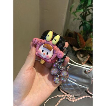 可愛卡通蟹老板女孩airpods4適用蘋果airpods1/2保護套airpodspro保護殼airpods3藍牙耳機套pro2立體防摔掛件