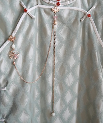 連環意 原創設計珠鏈鈴蘭裝飾胸針旗袍漢服壓襟墜子蘭亭別院新款