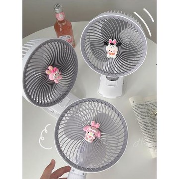 卡通夾式小型風扇學生桌面辦公室臥室靜音可手持便攜USB充電風扇
