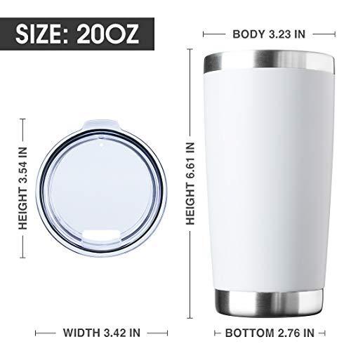 EcoMozz 20oz Tumbler Stainless Steel Vacuum Insulated Mug with Lid, Double