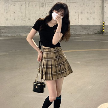 【臺灣公司 可打統編】免運 百褶裙 JK 格子半身裙女顯瘦a字短裙春夏高腰辣妹裙子遮肚甜酷風百褶裙短款 可開發票 全館五折 工廠現貨直銷 新品特價 z10079