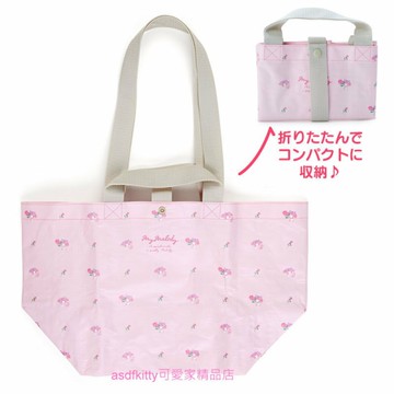 asdfkitty*美樂蒂輕量防水可摺疊收納環保購物袋/手提袋/肩背袋-日本正版商品