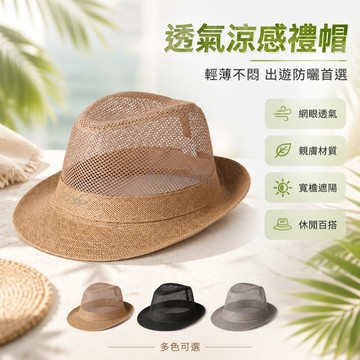 台灣出貨✨ 男士 禮帽 中老年人適用 爸爸款 夏季 透氣 網眼 遮陽 涼帽 戶外休閒 草帽
