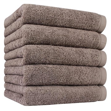 松月 Comfort Ground 飯店毛巾 200g 40支精梳棉 棕色 5入  5條