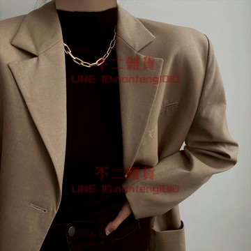 金屬粗鏈條項鏈 女輕奢小眾金色裝飾鏈子 鎖骨毛衣鏈配飾【不二雜貨】