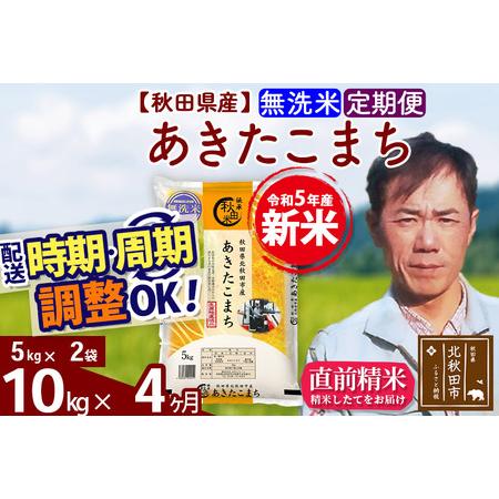 ふるさと納税 《定期便4ヶ月》＜新米＞秋田県産 あきたこまち 10kg(5kg小分け袋) 令和5年産 お届け時期選べる 隔月お届けOK お米 み.. 秋田県北秋田市