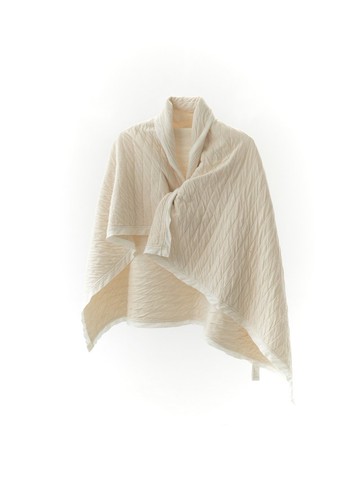 法式復古 針織夾棉蓋被 保暖披肩 蓋毯