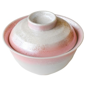 粉彩釉蓋物 日本製 11.5 x 9cm 200ml  1個  白色