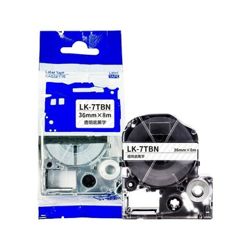 EPSON LK7TBN  透明底黑字 副廠標籤帶 36mm