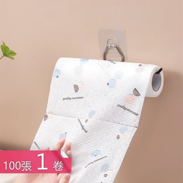 【荷生活】強韌不掉屑輕鬆去污懶人抹布 柔軟細膩吸水吸油去污巾-一百張1卷組