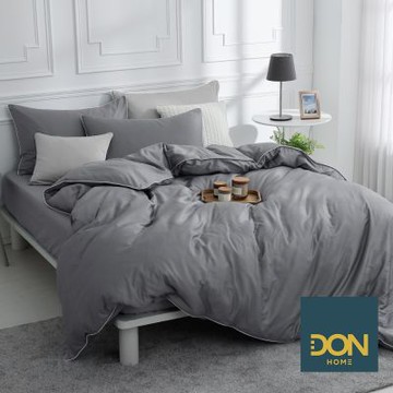 DON 加大300織長絨棉兩用被床包組(時光漫旅)-砂礫灰