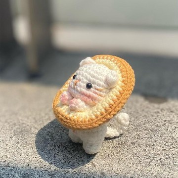 🔥新款🔥手工DIY吐司小貓玩偶毛綫團子材料包鈎針鈎織玩偶擺件送朋友禮物手工編織材料包/毛線鉤織/手作材料/毛線DIY Y