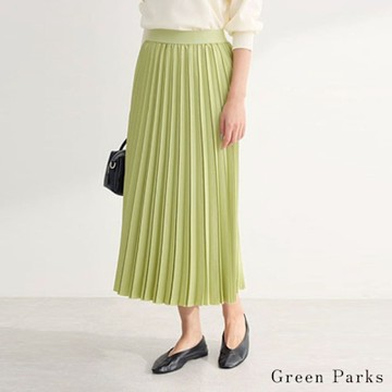【Green Parks】迷人光澤A字百褶裙