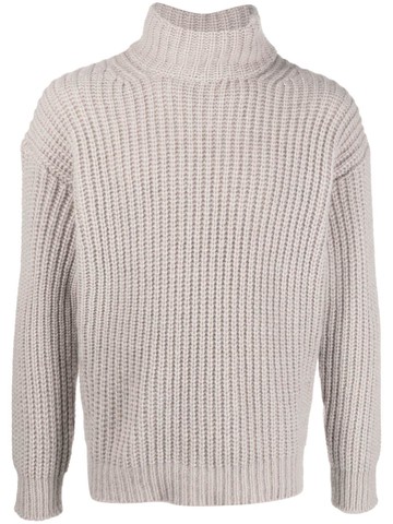 Roberto Collina - roll-neck alpaca-wool blend jumper - men - Wool/Alpaca/Nylon - 48 - Grey