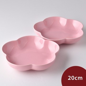 Le Creuset 花形深盤 20cm 亮粉 2入 無紙盒