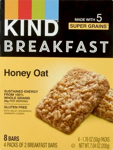 Kind Breakfast Bars Gluten Free Honey Oat 4 Packs of 2 Breakfast Bars