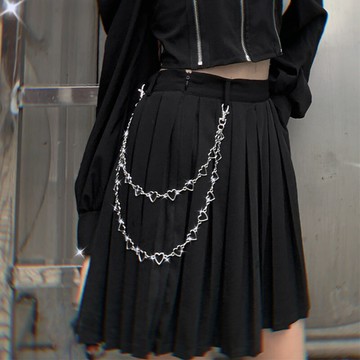 愛心腰鏈金屬少女時尚百搭腰帶裝飾連衣裙個性原宿風鏈條jk收腰酷