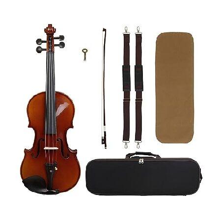 violin Violin Handmade Acoustic Spruce Wood Print Fiddle Kits With Case Bow For Beginners Instrument (Color Semi Handmade Print)